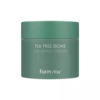 Farmstay Успокаивающий крем Tea Tree Biome, ежедневный увлажняющий крем для лица, корейский уход за кожей, успокаивающий и увлажняющий крем для сухой чувствительной кожи, против морщин, 2,70 жидких унций / 80 мл