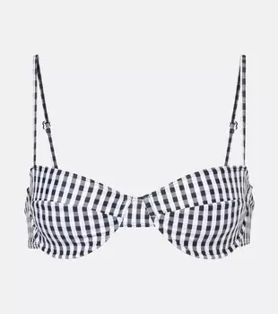 Фарра топ бикини в клетку Faithfull, Black Gingham