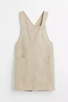 Фартук H&M Home Linen-blend, светло-бежевый