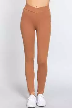 FASHNZFAB Брюки понте средней посадки, коричневый