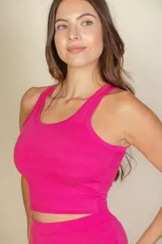 FASHNZFAB Женская ребристая майка, фуксия