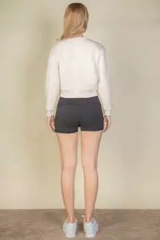 FASHNZFAB Женская толстовка с графическим принтом и заниженной линией плеч, цвет stone