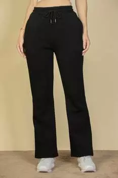 FASHNZFAB женские спортивные брюки с завязками на талии и косыми карманами, черный