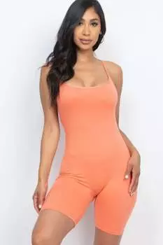 FASHNZFAB Женский комбинезон-боди с перекрестными бретелями на спине, цвет flamingo