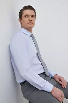 Фасонная рубашка из хлопка Seidensticker, синий