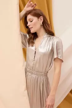 Fatface elda металлическая блузка Fat Face, серебряный