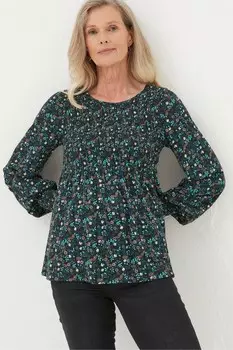 Fatface Сара Эвергрин топ Fat Face, черный