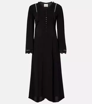 Фаустина платье макси с английской вышивкой Isabel Marant, черный