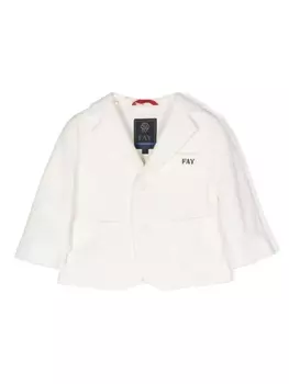 Fay блейзер с вышитым логотипом, белый