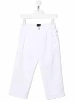 Fay брюки с вышитым логотипом, белый