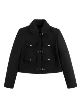 Fay двубортный жакет в стиле милитари, черный