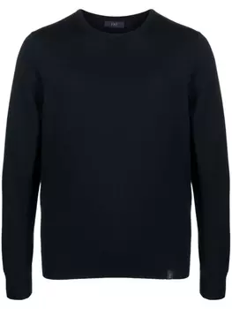 Fay джемпер из вирджинской шерсти с нашивкой-логотипом, синий