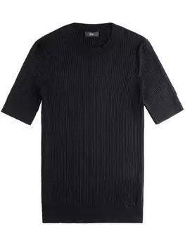 Fay футболка фактурной вязки, черный