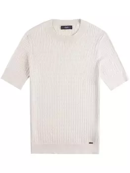 Fay футболка фактурной вязки, нейтральный