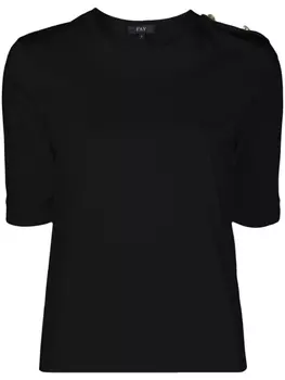 Fay футболка с эполетами, черный