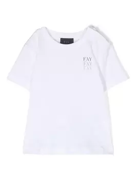 Fay футболка с логотипом, белый