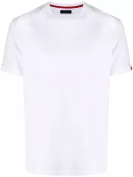 Fay футболка с нашивкой-логотипом, белый