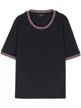 Fay футболка с отделкой в полоску, синий