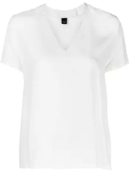 Fay футболка с V-образным вырезом и вышитым логотипом, белый