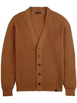Fay кардиган Costa с V-образным вырезом, коричневый