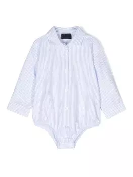 Fay Kids боди с вышитым логотипом, синий