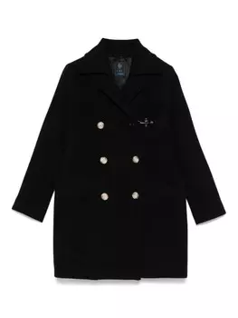 Fay Kids двубортное пальто, черный
