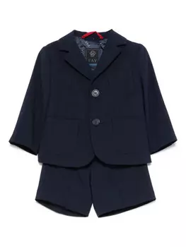 Fay Kids комплект из топа и шортов со складками, синий