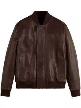 Fay кожаный бомбер, коричневый