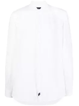 Fay льняная рубашка с нашивкой-логотипом, белый