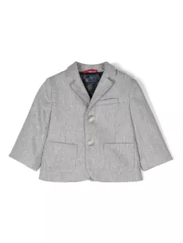 Fay notched-lapels single-breasted blazer, серый