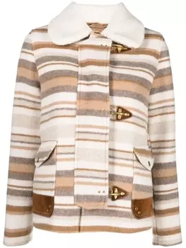 Fay пиджак из необработанной шерсти в полоску, нейтральный цвет
