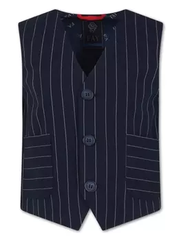 Fay полосатый жилет с V-образным вырезом, синий