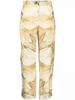 Fay прямые брюки с принтом, нейтральный цвет