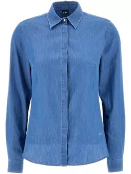 Fay рубашка из ткани шамбре, синий