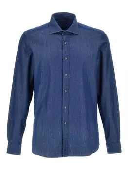 Fay рубашка на пуговицах, синий