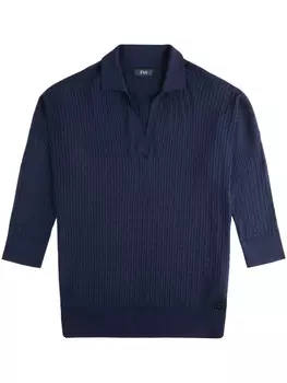 Fay рубашка поло фактурной вязки, синий
