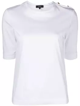 Fay рубашка поло из ткани пике с эполетами, белый