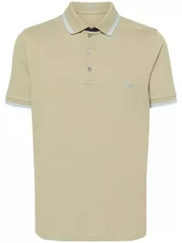 Fay рубашка поло с отделкой в полоску, зеленый