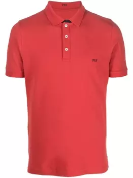 Fay рубашка поло с вышитым логотипом, красный