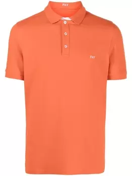 Fay рубашка поло с вышитым логотипом, оранжевый