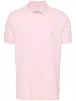 Fay рубашка поло с вышитым логотипом, розовый