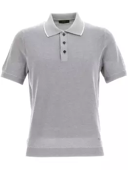 Fay рубашка поло с вышитым логотипом, серый