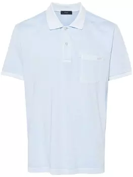 Fay рубашка поло с вышитым логотипом, синий