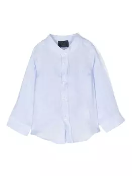 Fay рубашка с вышитым логотипом, синий