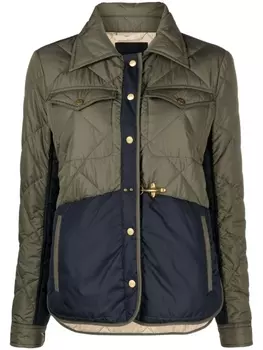 Fay стеганая куртка с логотипом, зеленый