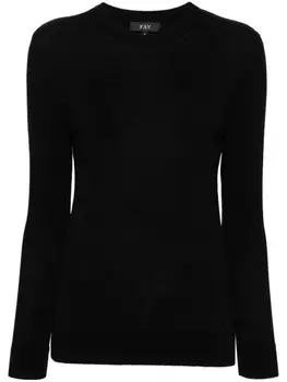 Fay свитер с вышитым логотипом, черный