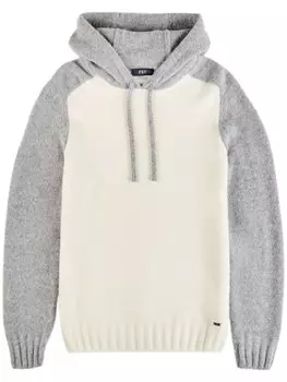 Fay трикотажное худи со вставками, нейтральный цвет