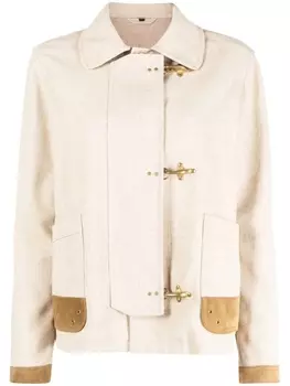 Fay жакет с контрастной отделкой, нейтральный цвет