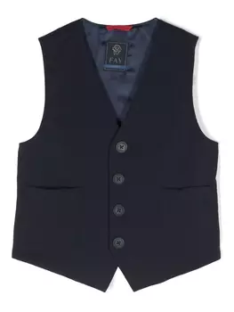 Fay жилет на пуговицах, синий
