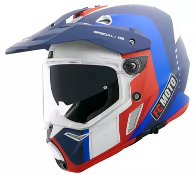 Шлем FC-Moto Merkur Pro Air эндуро, синий/красный/белый